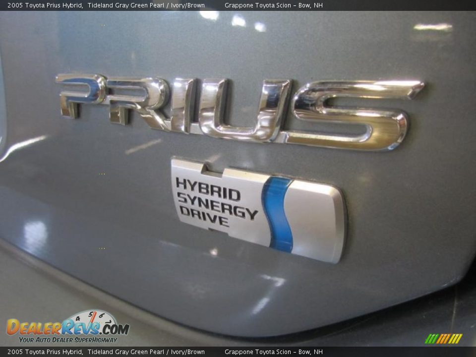 2005 Toyota Prius Hybrid Tideland Gray Green Pearl / Ivory/Brown Photo #14