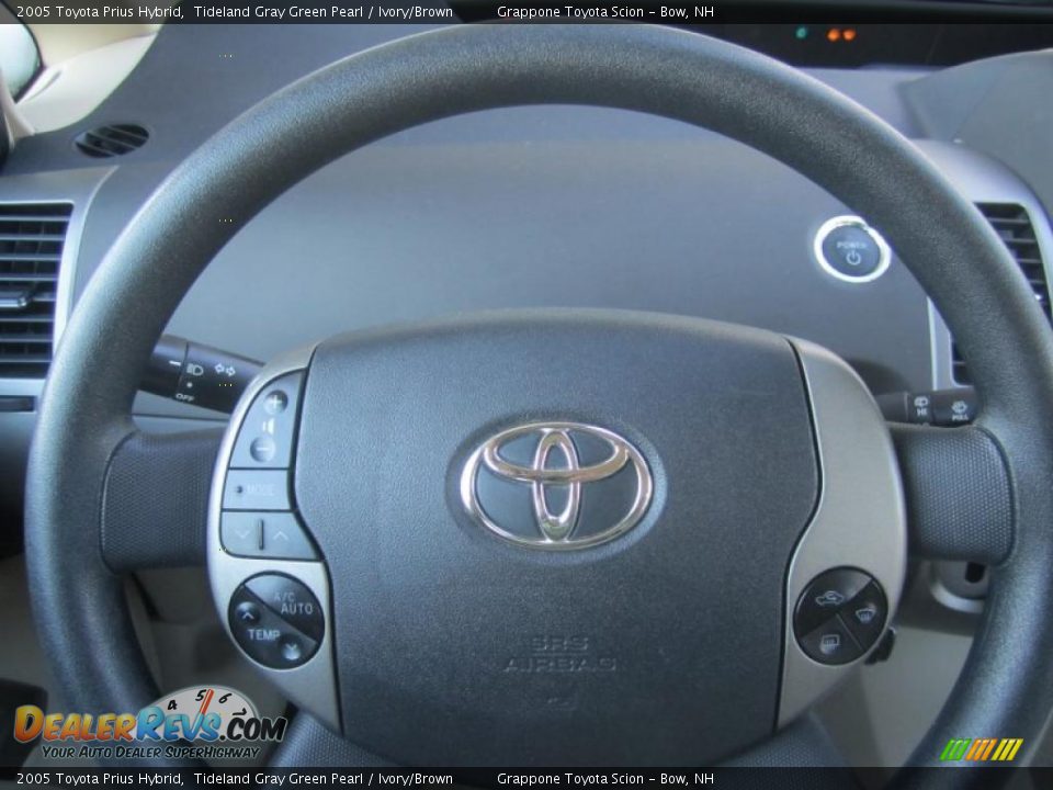 2005 Toyota Prius Hybrid Tideland Gray Green Pearl / Ivory/Brown Photo #25