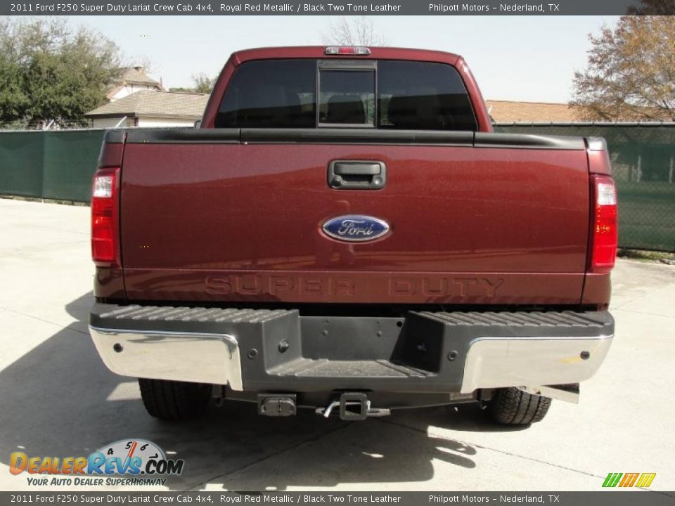 2011 Ford F250 Super Duty Lariat Crew Cab 4x4 Royal Red Metallic / Black Two Tone Leather Photo #4