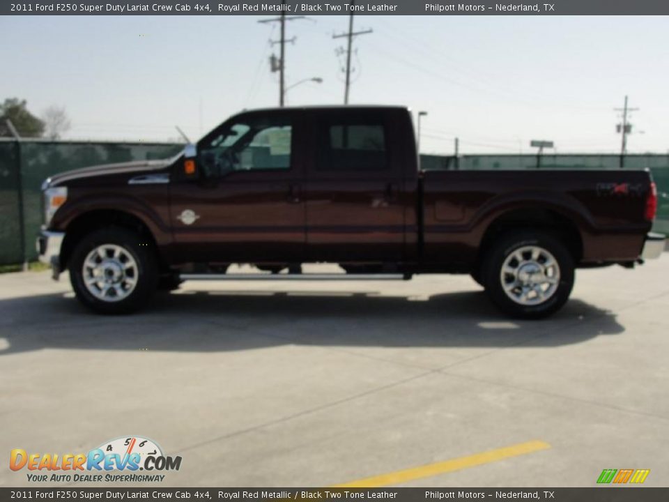2011 Ford F250 Super Duty Lariat Crew Cab 4x4 Royal Red Metallic / Black Two Tone Leather Photo #6