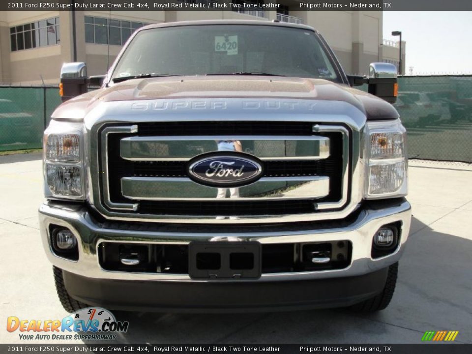 2011 Ford F250 Super Duty Lariat Crew Cab 4x4 Royal Red Metallic / Black Two Tone Leather Photo #8