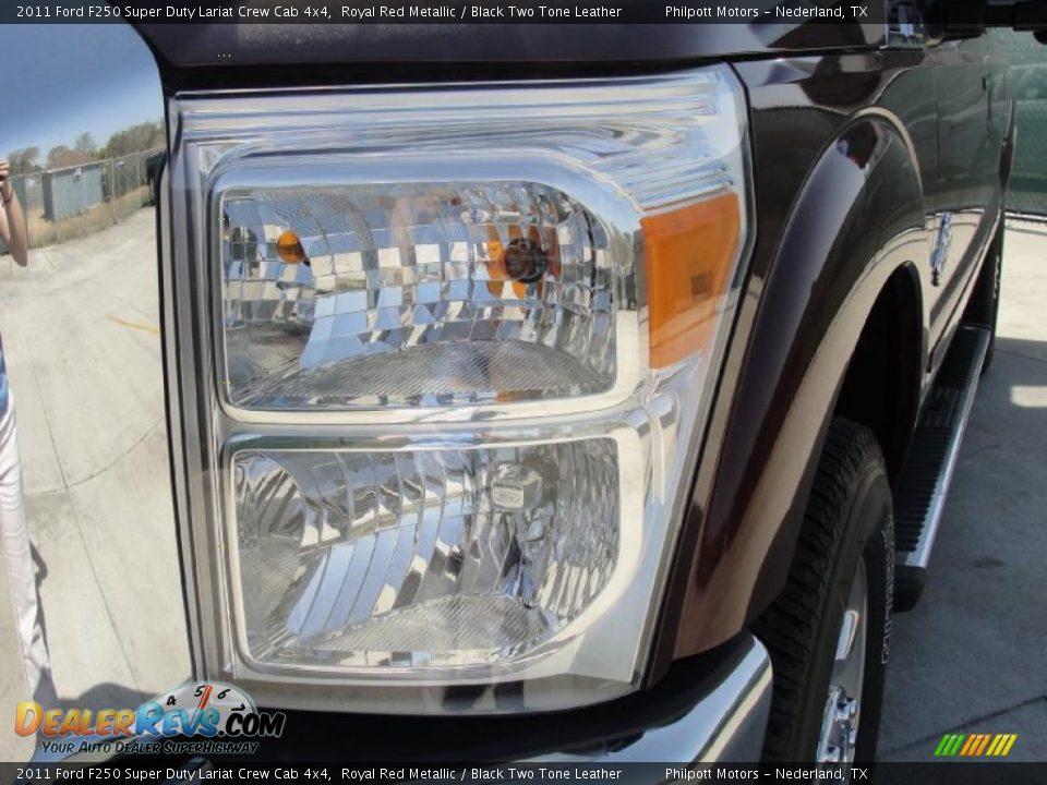 2011 Ford F250 Super Duty Lariat Crew Cab 4x4 Royal Red Metallic / Black Two Tone Leather Photo #9