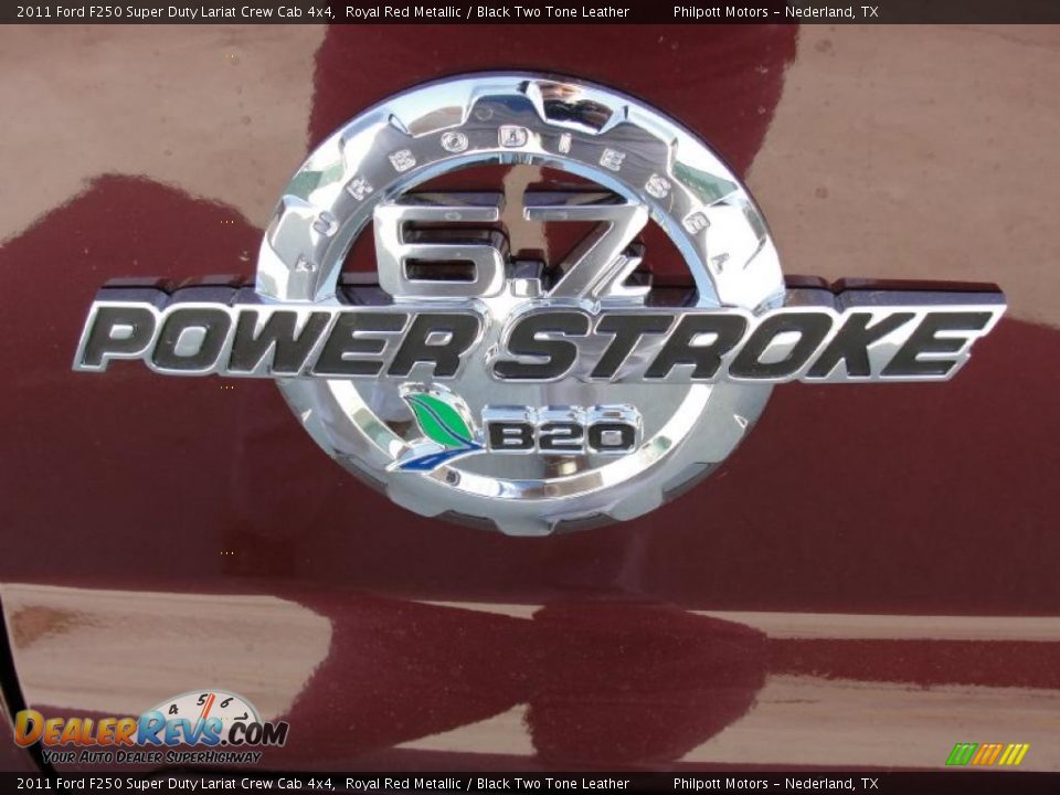 2011 Ford F250 Super Duty Lariat Crew Cab 4x4 Royal Red Metallic / Black Two Tone Leather Photo #14
