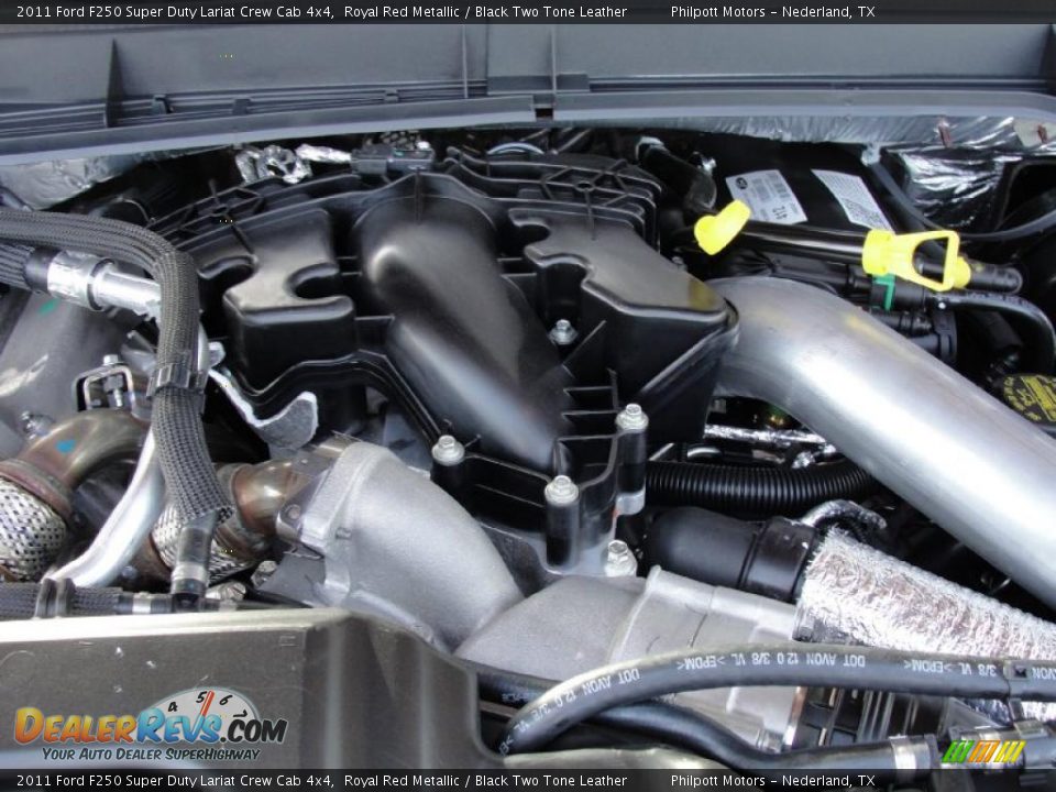 2011 Ford F250 Super Duty Lariat Crew Cab 4x4 Royal Red Metallic / Black Two Tone Leather Photo #21