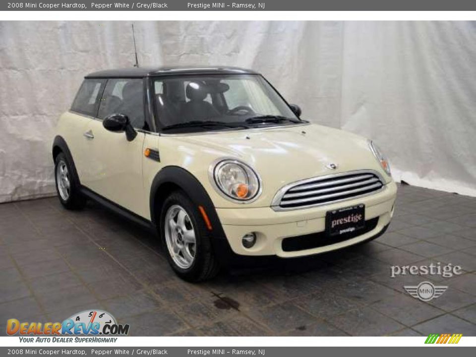 2008 Mini Cooper Hardtop Pepper White / Grey/Black Photo #7