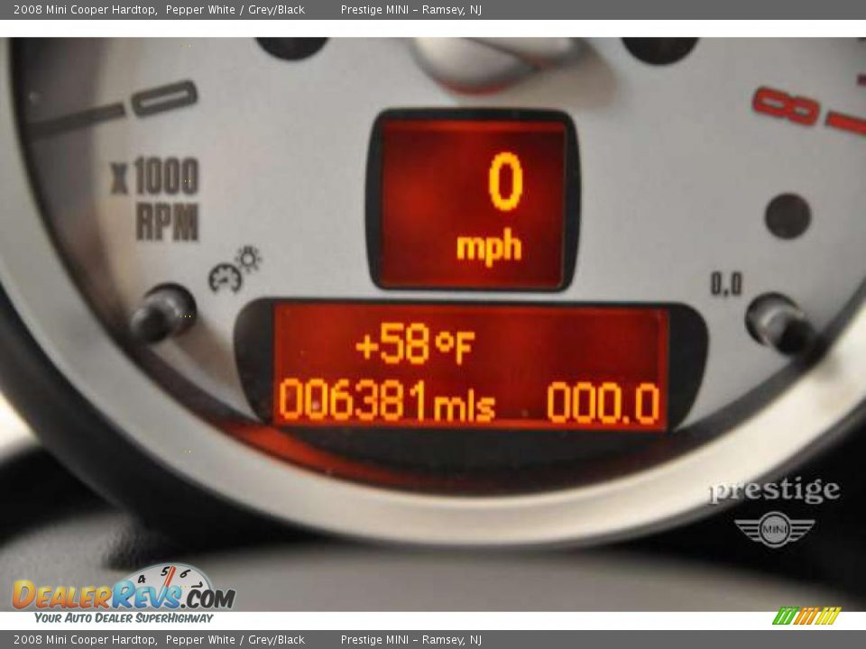 2008 Mini Cooper Hardtop Pepper White / Grey/Black Photo #13