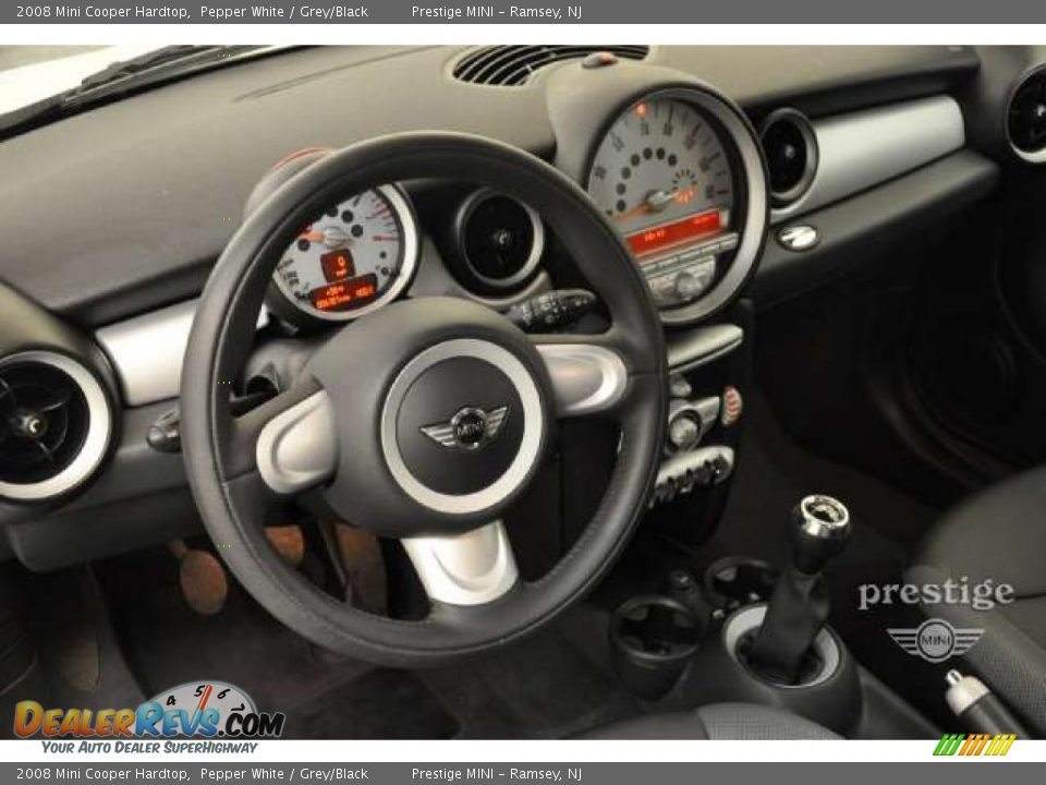 2008 Mini Cooper Hardtop Pepper White / Grey/Black Photo #14