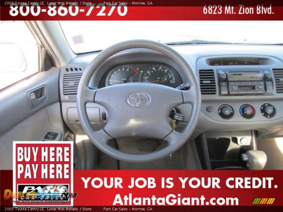 2003 Toyota Camry LE Lunar Mist Metallic / Stone Photo #10