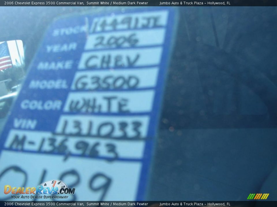 2006 Chevrolet Express 3500 Commercial Van Summit White / Medium Dark Pewter Photo #6