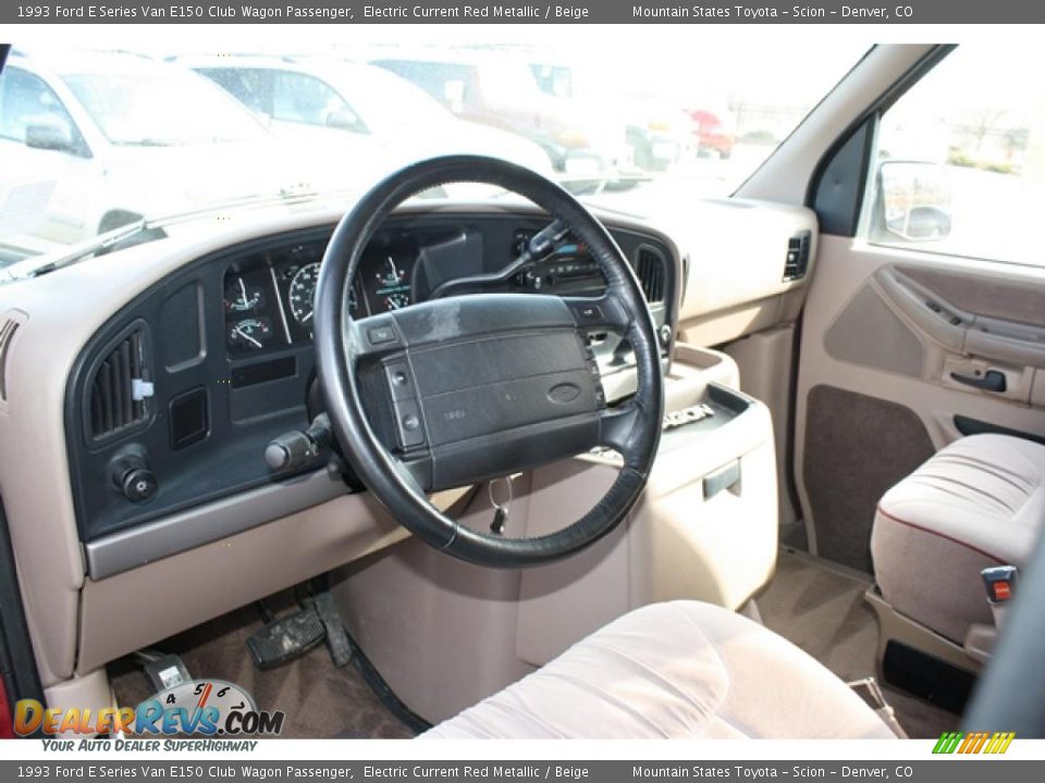 Beige Interior - 1993 Ford E Series Van E150 Club Wagon Passenger Photo #8