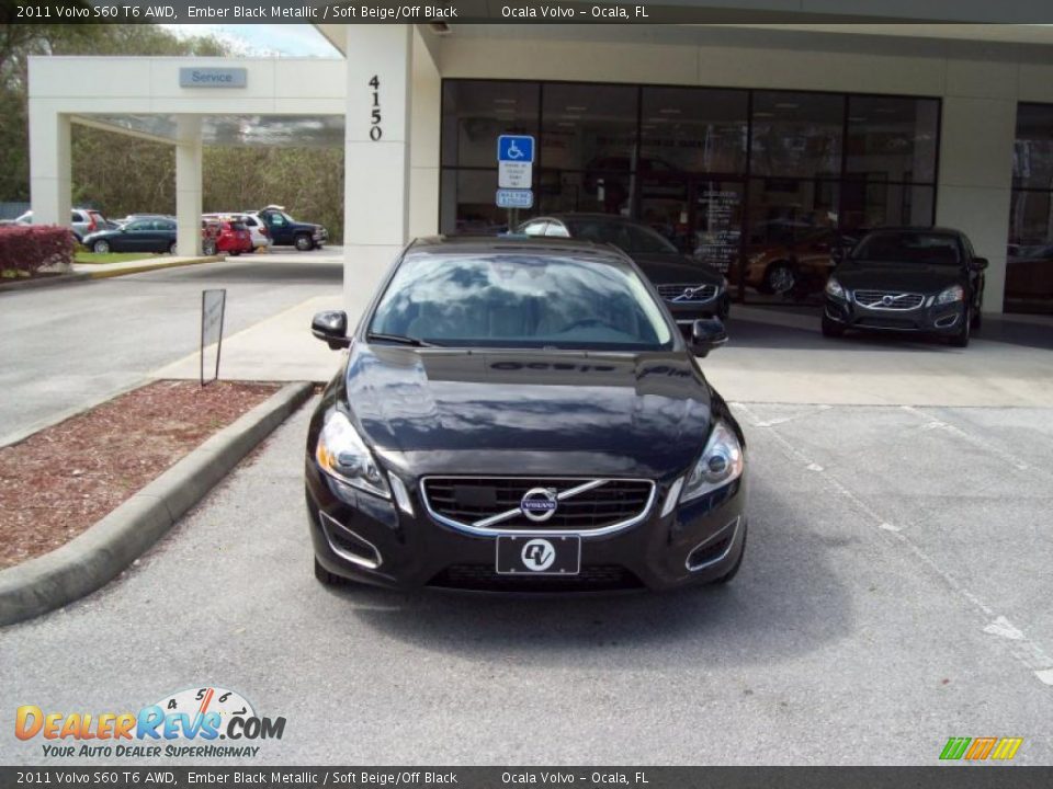 2011 Volvo S60 T6 AWD Ember Black Metallic / Soft Beige/Off Black Photo #2
