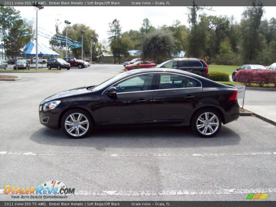 2011 Volvo S60 T6 AWD Ember Black Metallic / Soft Beige/Off Black Photo #5