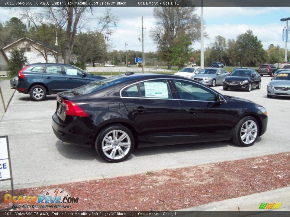 2011 Volvo S60 T6 AWD Ember Black Metallic / Soft Beige/Off Black Photo #9