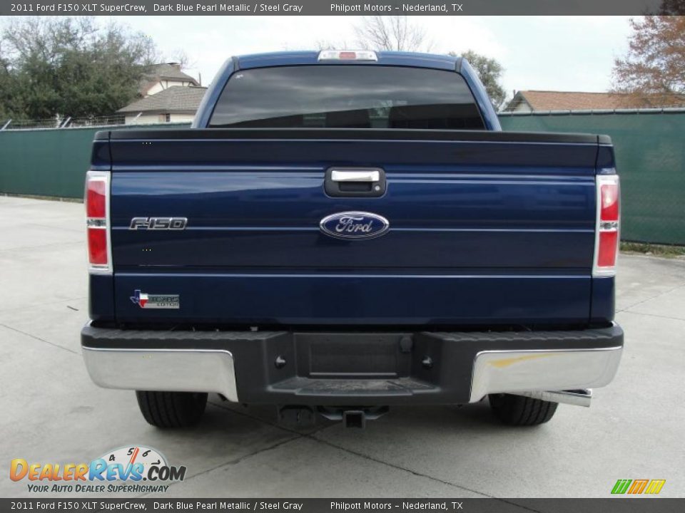 2011 Ford F150 XLT SuperCrew Dark Blue Pearl Metallic / Steel Gray Photo #4