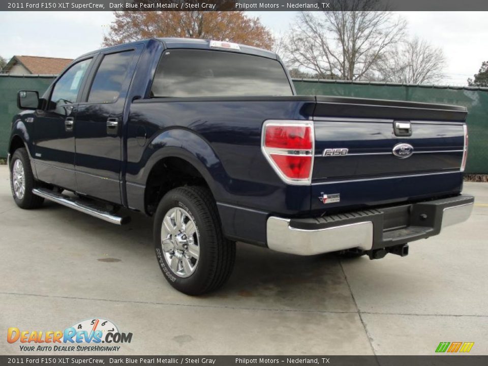 2011 Ford F150 XLT SuperCrew Dark Blue Pearl Metallic / Steel Gray Photo #5