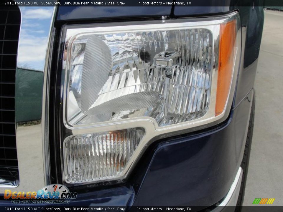 2011 Ford F150 XLT SuperCrew Dark Blue Pearl Metallic / Steel Gray Photo #9