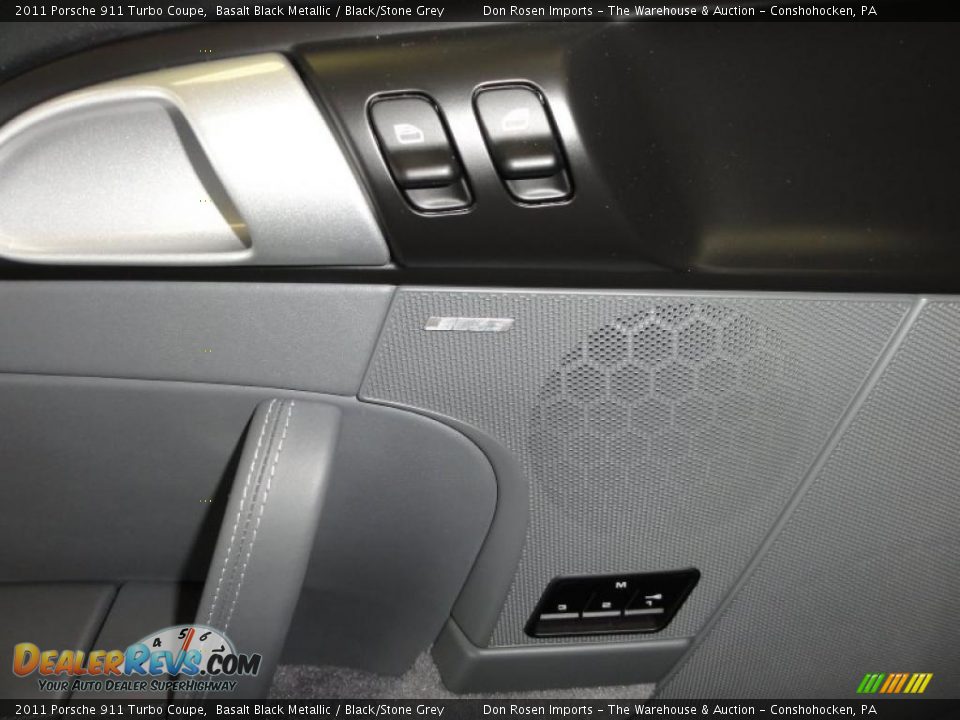 2011 Porsche 911 Turbo Coupe Basalt Black Metallic / Black/Stone Grey Photo #12