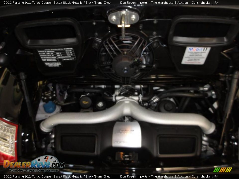 2011 Porsche 911 Turbo Coupe Basalt Black Metallic / Black/Stone Grey Photo #20