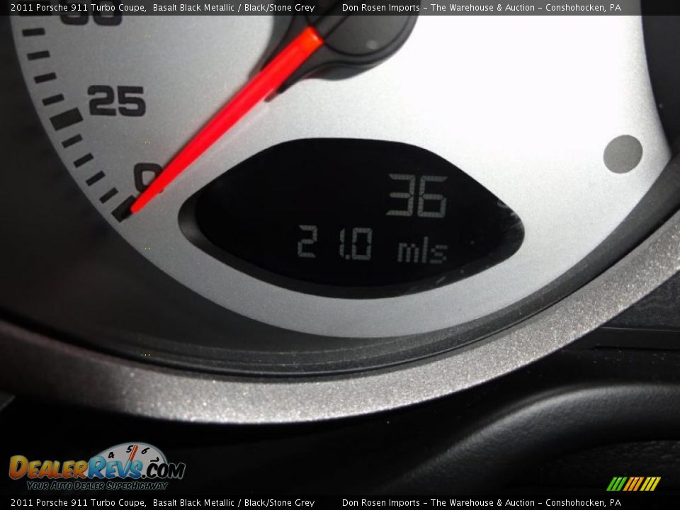 2011 Porsche 911 Turbo Coupe Basalt Black Metallic / Black/Stone Grey Photo #27