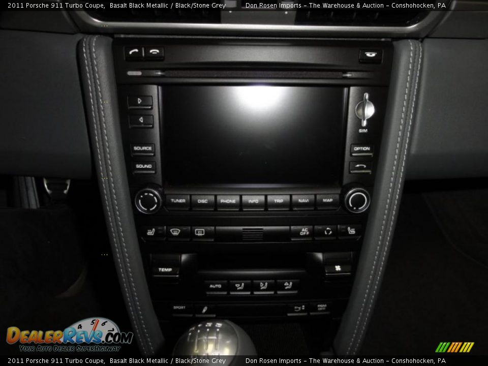 2011 Porsche 911 Turbo Coupe Basalt Black Metallic / Black/Stone Grey Photo #28