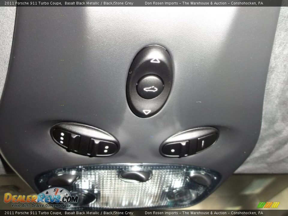 2011 Porsche 911 Turbo Coupe Basalt Black Metallic / Black/Stone Grey Photo #30