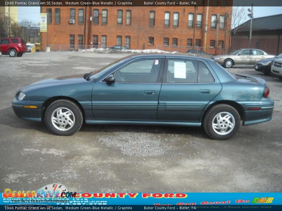 1998 Pontiac Grand Am SE Sedan Medium Green-Blue Metallic / Graphite Photo #5