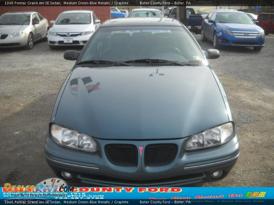 1998 Pontiac Grand Am SE Sedan Medium Green-Blue Metallic / Graphite Photo #19