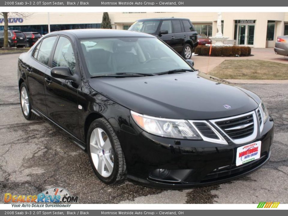 2008 Saab 9-3 2.0T Sport Sedan Black / Black Photo #1