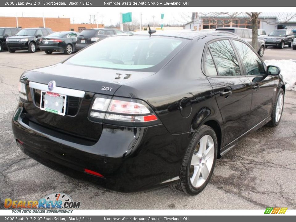 2008 Saab 9-3 2.0T Sport Sedan Black / Black Photo #7