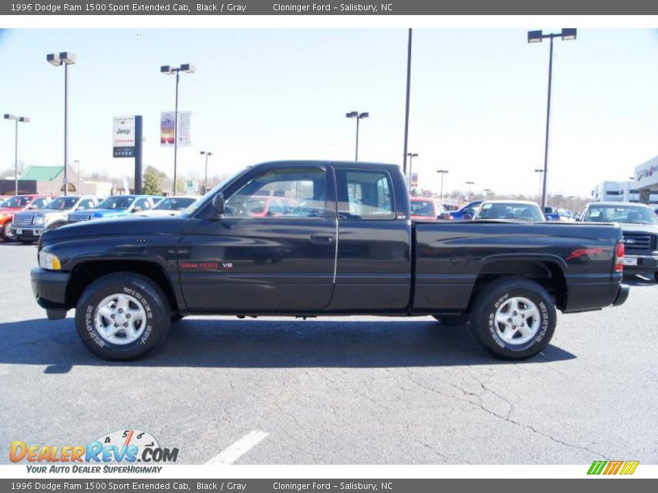 1996 Dodge Ram 1500 Sport Extended Cab Black / Gray Photo #5
