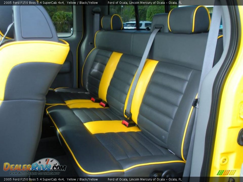 Black/Yellow Interior - 2005 Ford F150 Boss 5.4 SuperCab 4x4 Photo #14