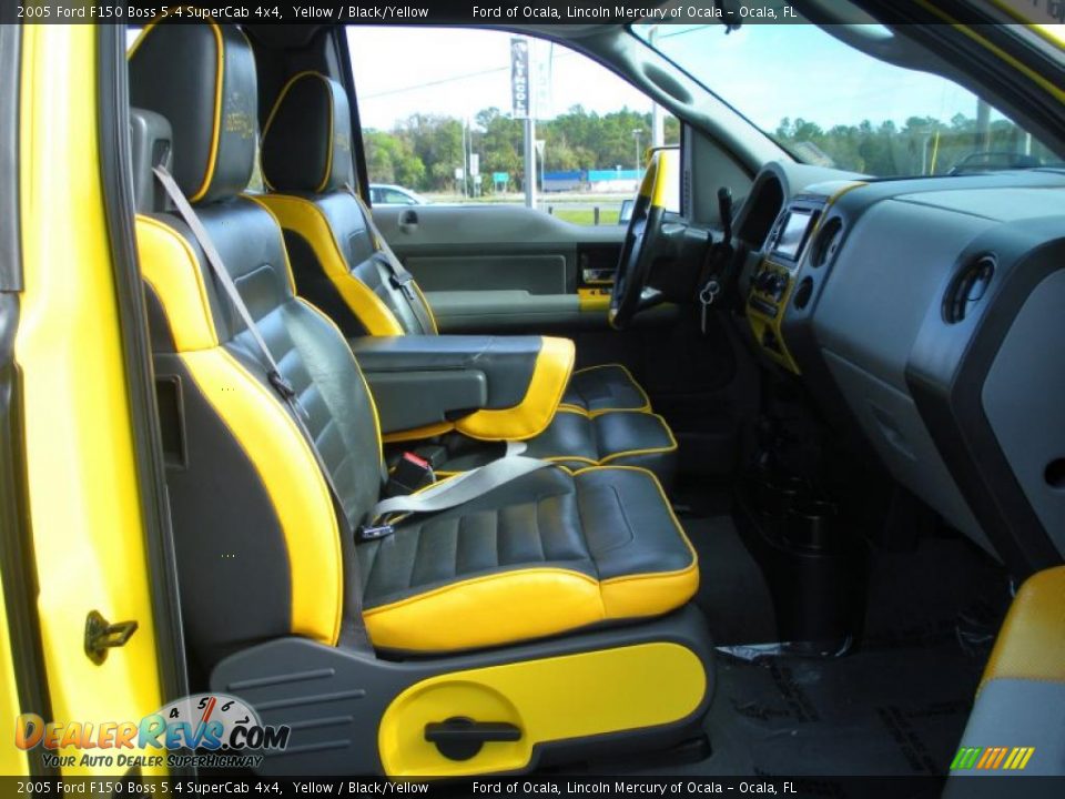 Black/Yellow Interior - 2005 Ford F150 Boss 5.4 SuperCab 4x4 Photo #16