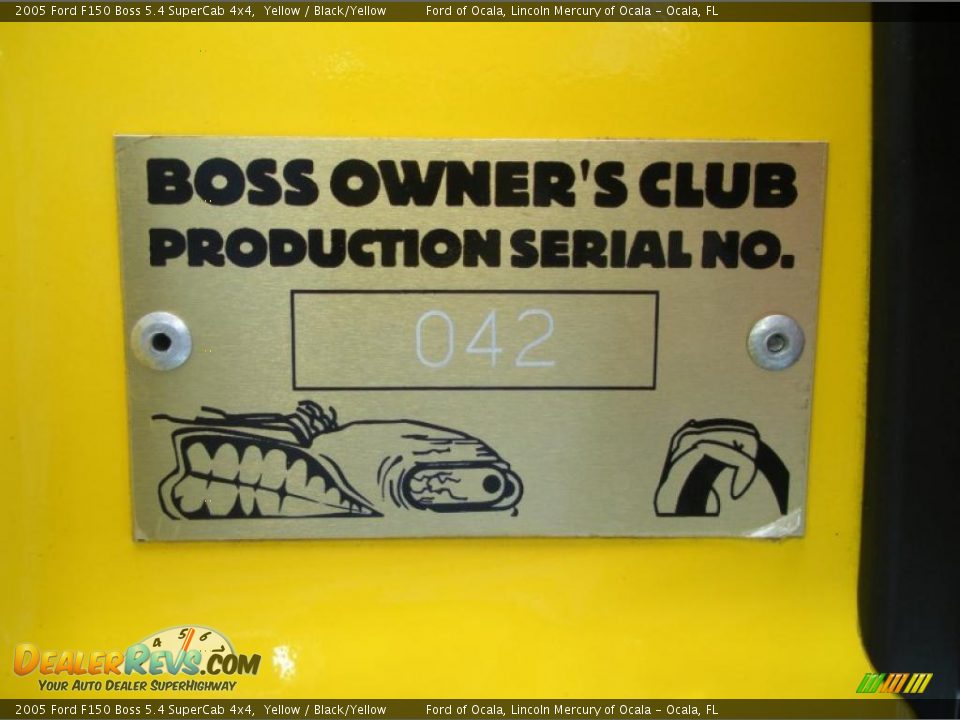 Info Tag of 2005 Ford F150 Boss 5.4 SuperCab 4x4 Photo #28