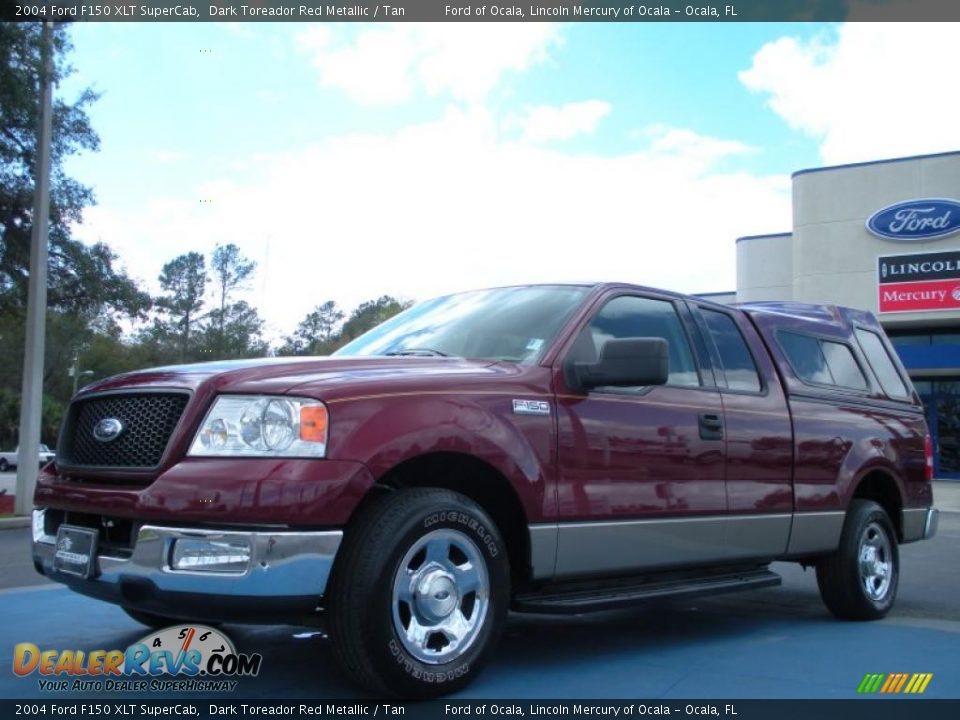 2004 Ford F150 XLT SuperCab Dark Toreador Red Metallic / Tan Photo #1