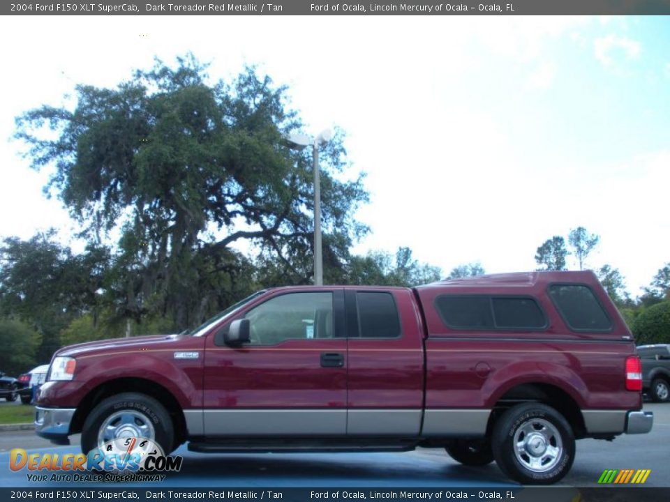 2004 Ford F150 XLT SuperCab Dark Toreador Red Metallic / Tan Photo #2