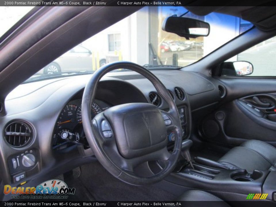 Ebony Interior - 2000 Pontiac Firebird Trans Am WS-6 Coupe Photo #16