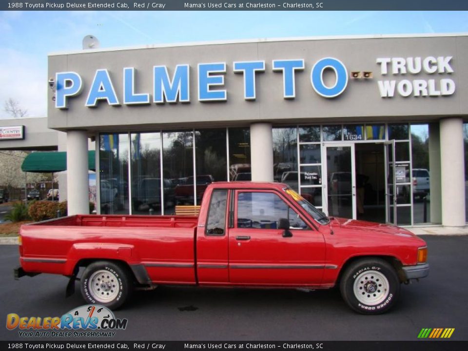 1988 Toyota Pickup Deluxe Extended Cab Red / Gray Photo #1