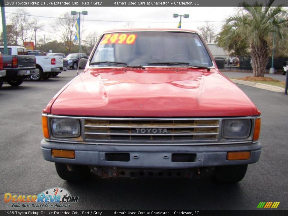 1988 Toyota Pickup Deluxe Extended Cab Red / Gray Photo #3