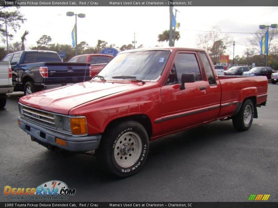 1988 Toyota Pickup Deluxe Extended Cab Red / Gray Photo #4