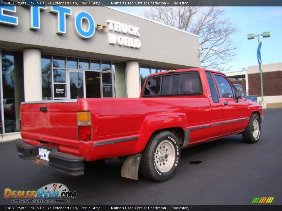 1988 Toyota Pickup Deluxe Extended Cab Red / Gray Photo #8