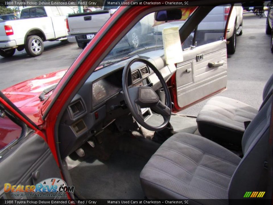 1988 Toyota Pickup Deluxe Extended Cab Red / Gray Photo #9