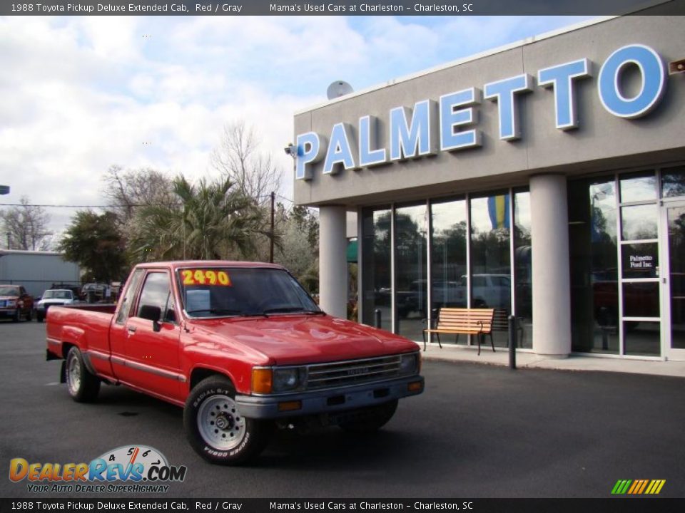 1988 Toyota Pickup Deluxe Extended Cab Red / Gray Photo #23