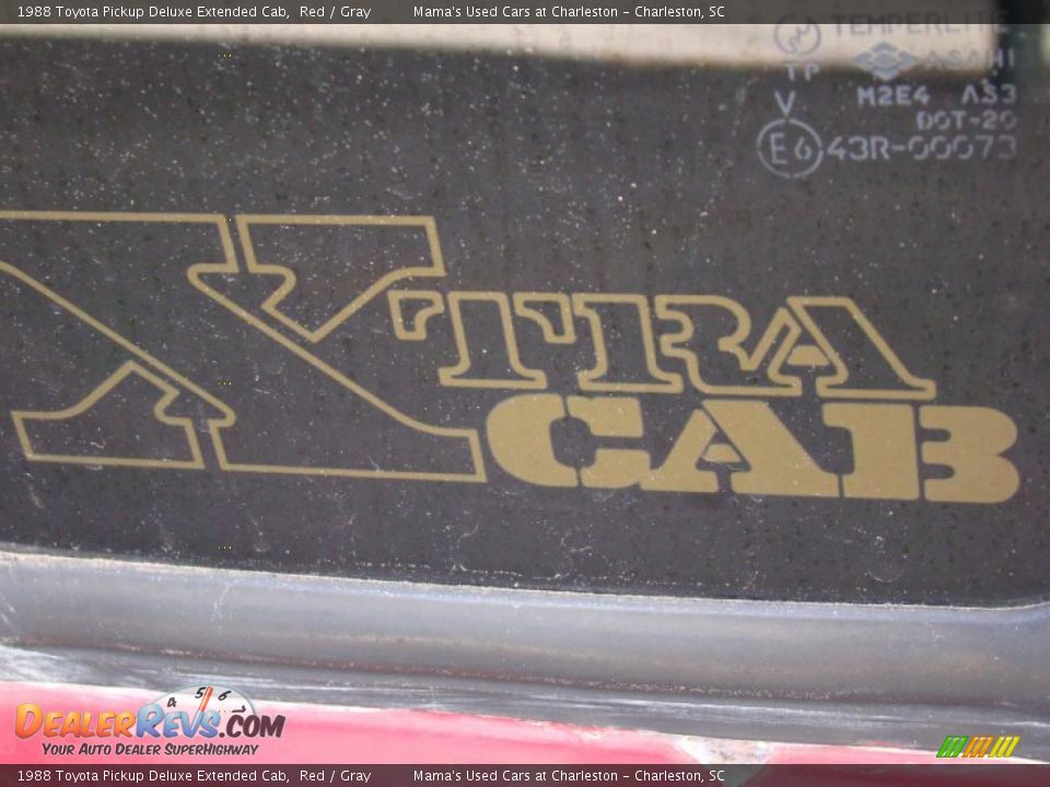 1988 Toyota Pickup Deluxe Extended Cab Red / Gray Photo #25