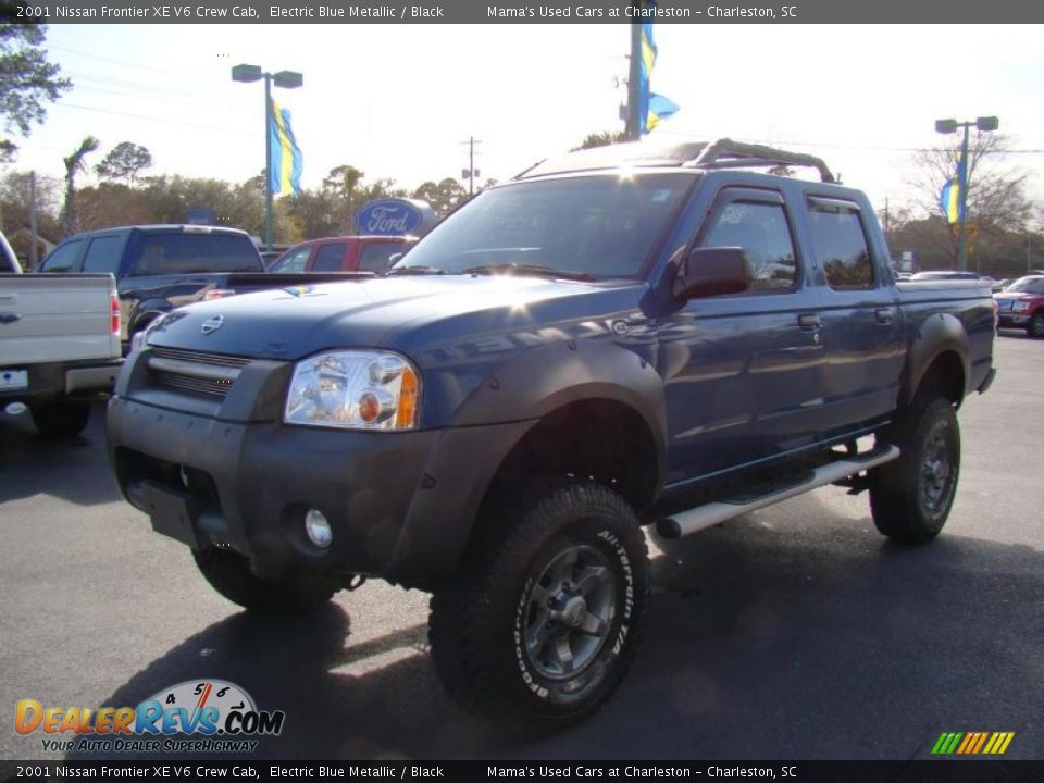 2001 Nissan Frontier XE V6 Crew Cab Electric Blue Metallic / Black Photo #4