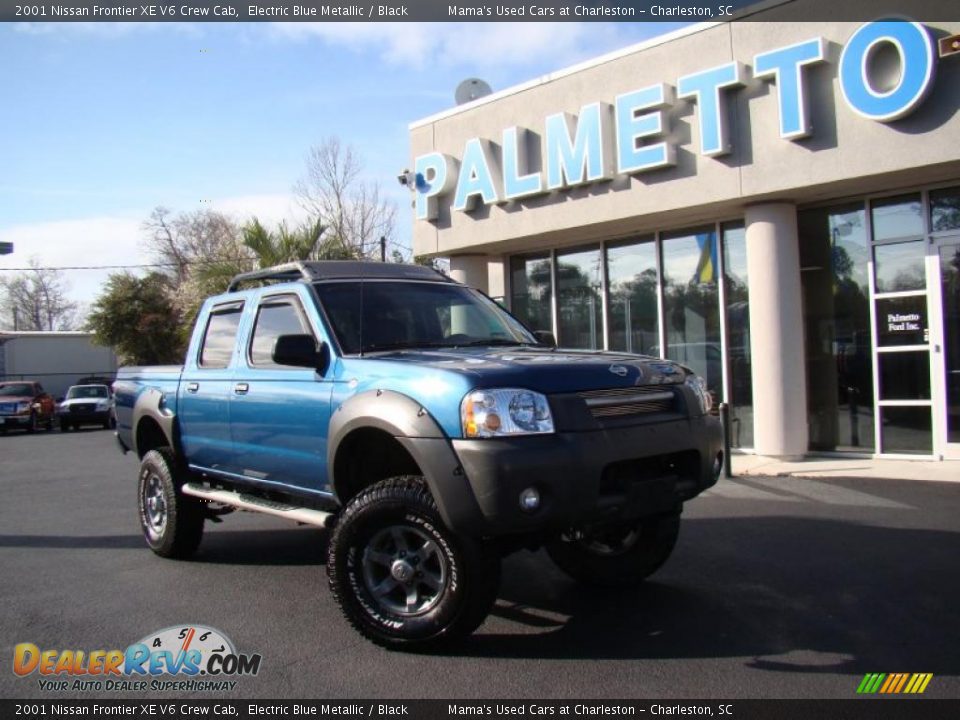 2001 Nissan Frontier XE V6 Crew Cab Electric Blue Metallic / Black Photo #28