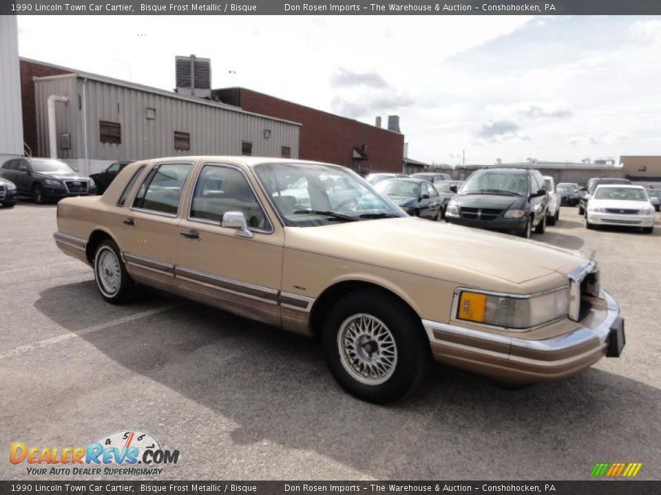 1990 Lincoln Town Car Cartier Bisque Frost Metallic / Bisque Photo #6