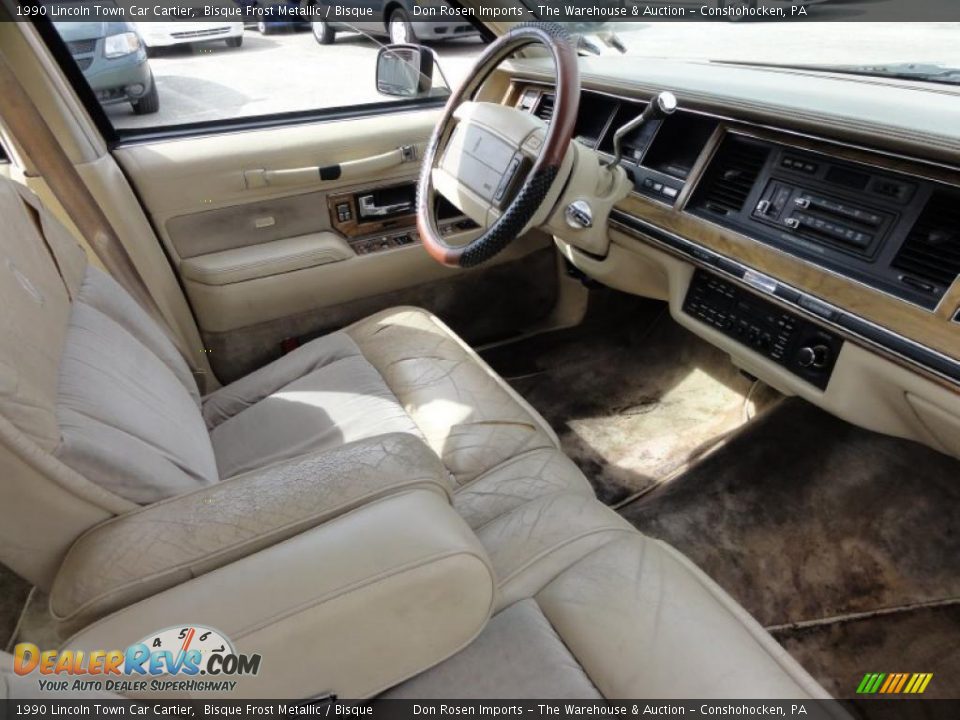 Bisque Interior - 1990 Lincoln Town Car Cartier Photo #20
