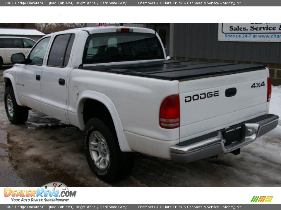 2001 Dodge Dakota Slt Quad Cab 4x4 Bright White   Dark Slate Gray Photo 