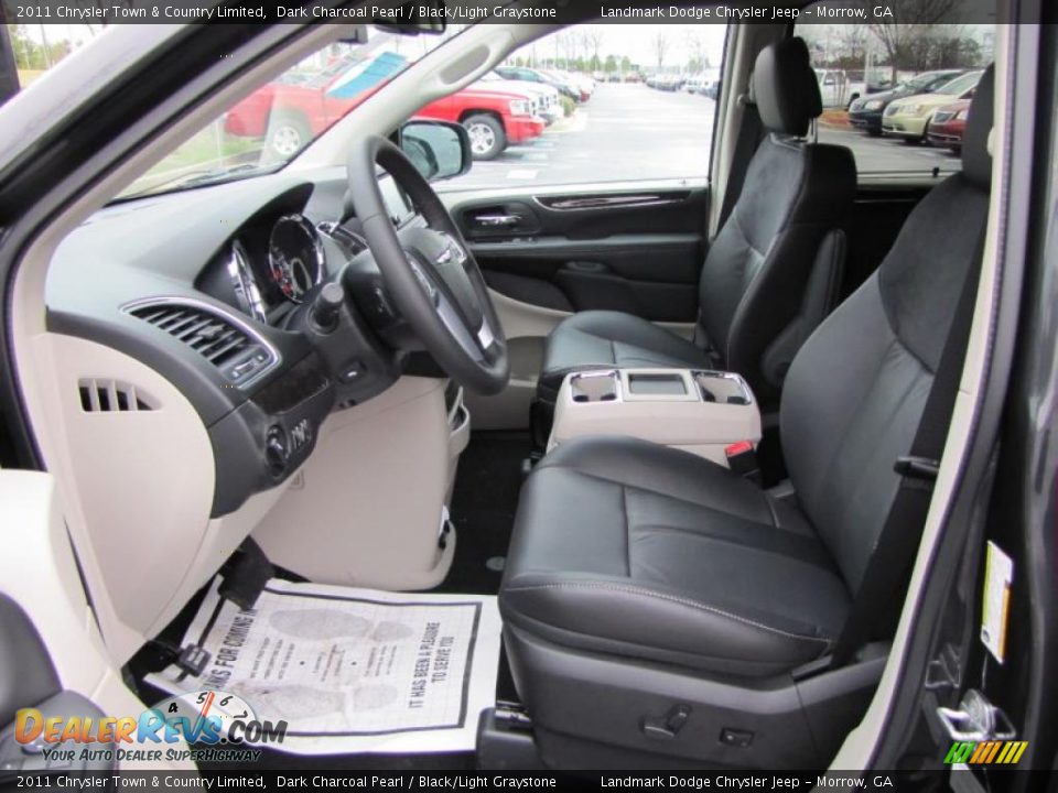 Black/Light Graystone Interior - 2011 Chrysler Town & Country Limited Photo #6