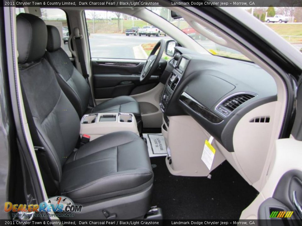 Black/Light Graystone Interior - 2011 Chrysler Town & Country Limited Photo #10